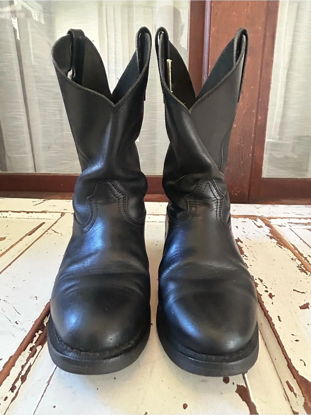 ROCKY Warden Pull-On Wellington Leather Boot, Black, Size 11.5W